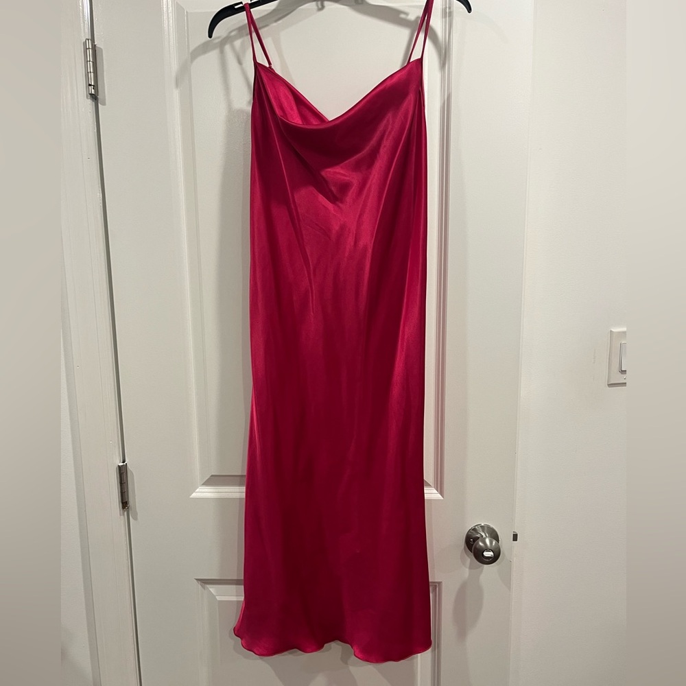 Bebe Vibrant Pink Midi Dress